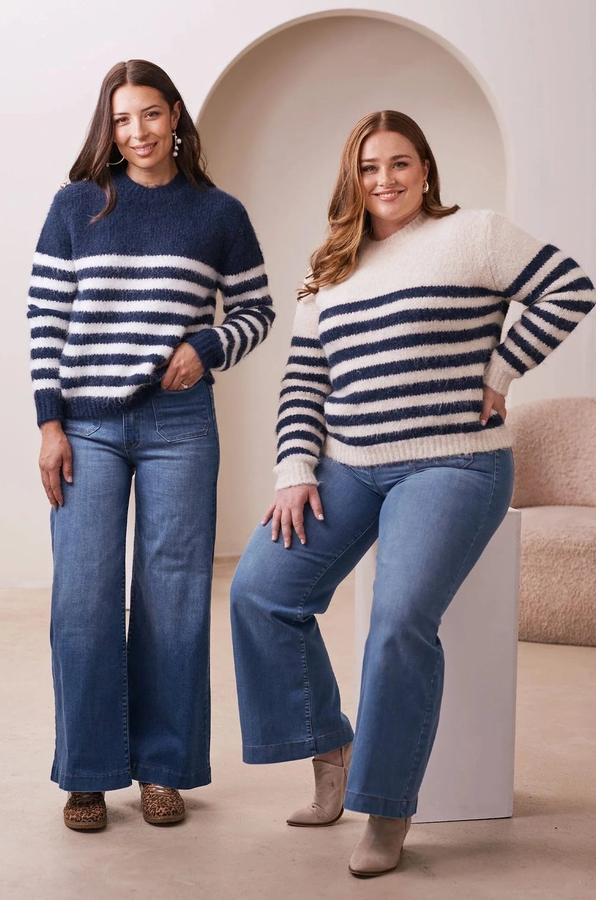 Alana Striped Jumper Navy
