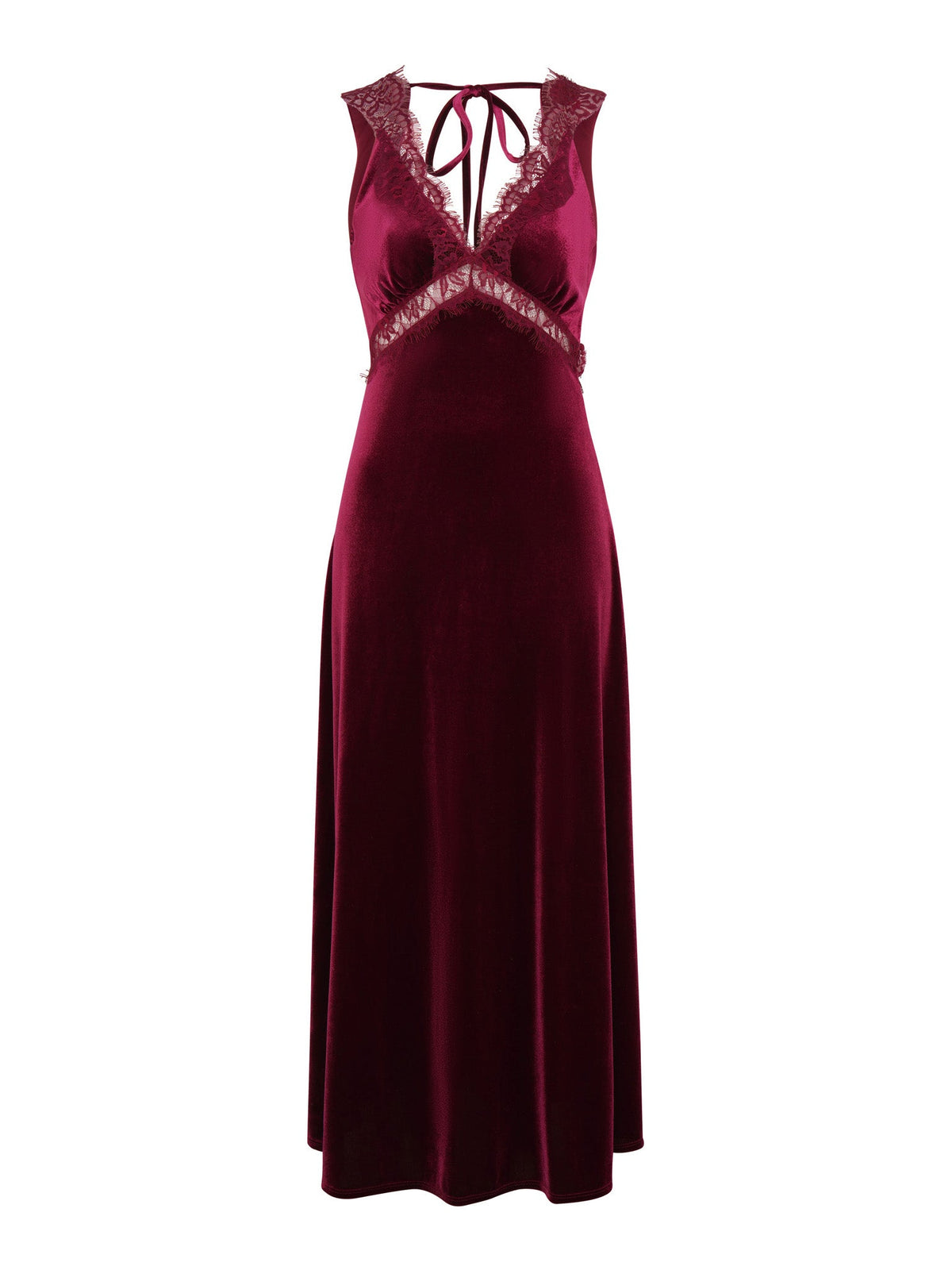 Aurelia Velvet Dress in Deep Wine
