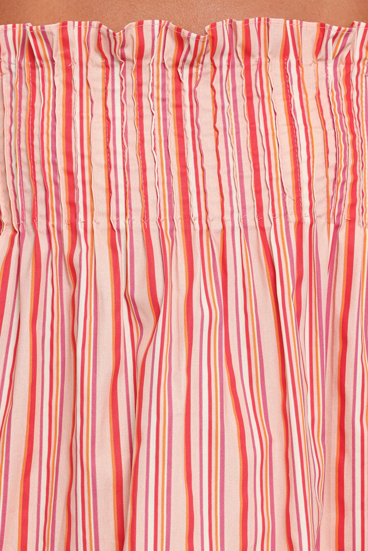Carson Pleated Top - Peach Stripe