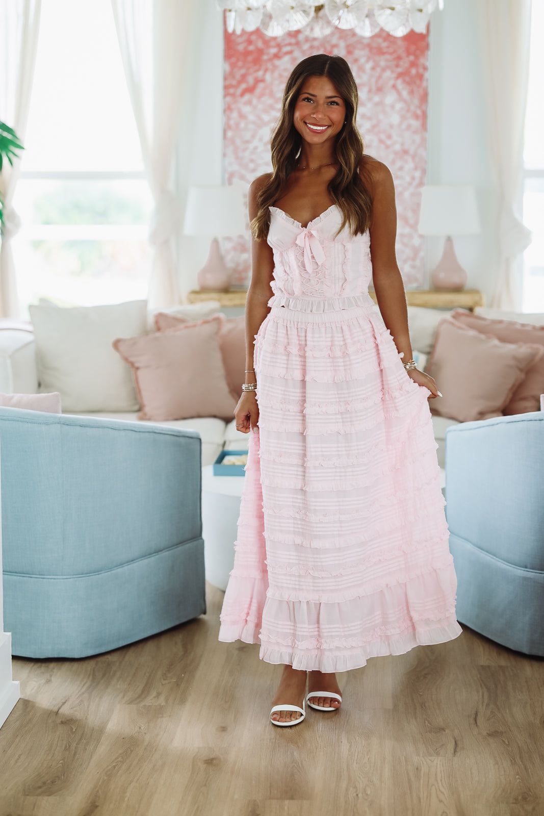 Lili Top and Maxi Skirt Set by Amy Jane London - Pink