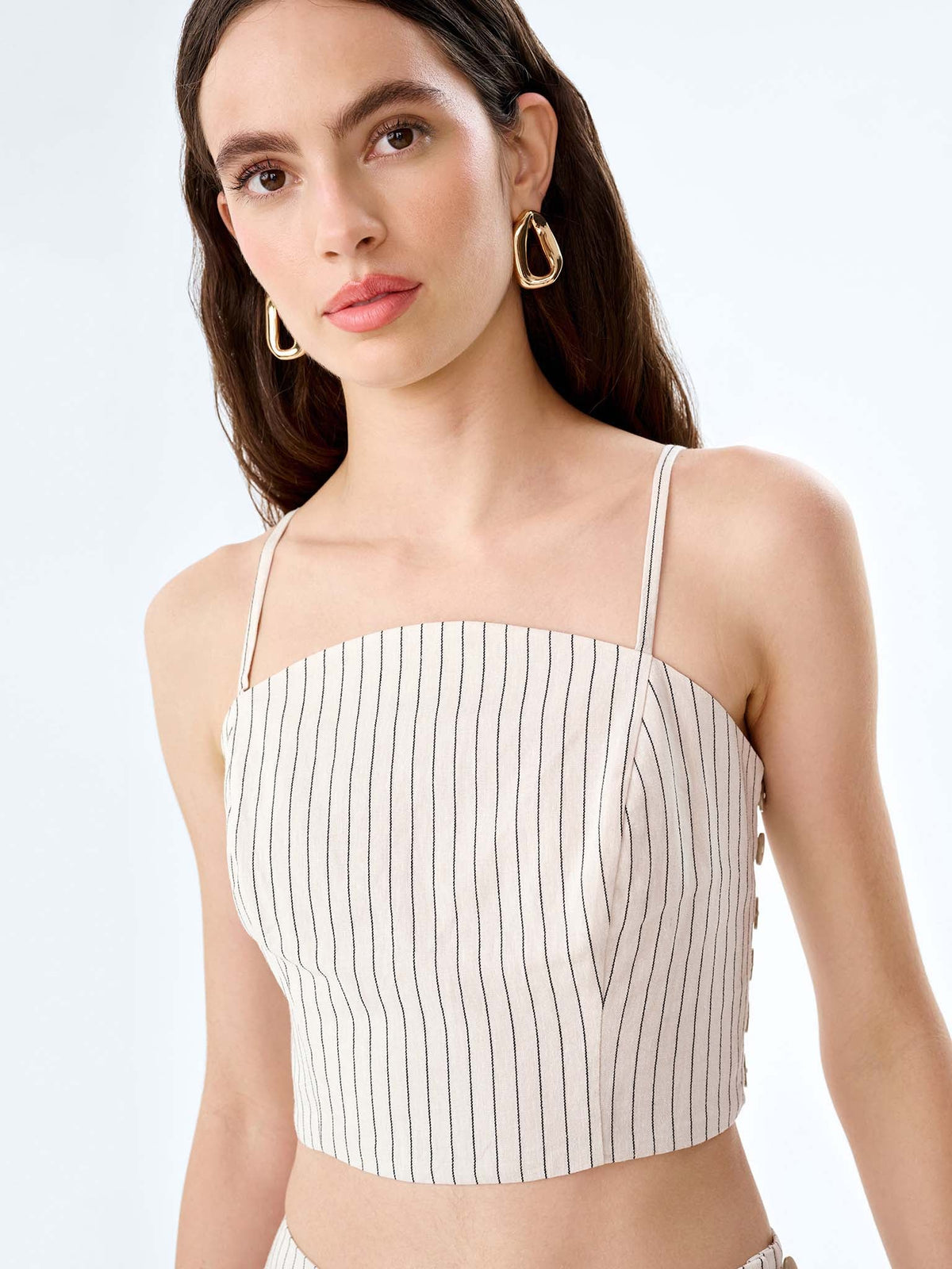Trisha Top in Cream/Black Stripe