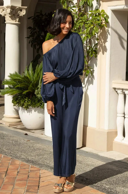 Sienna Off Shoulder Top Navy