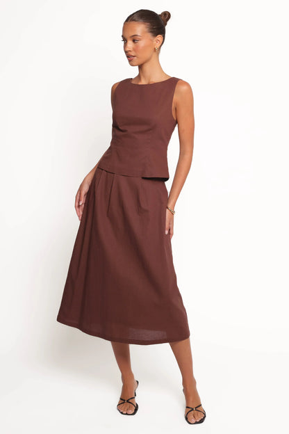 Chiaro Shell Top - Brown