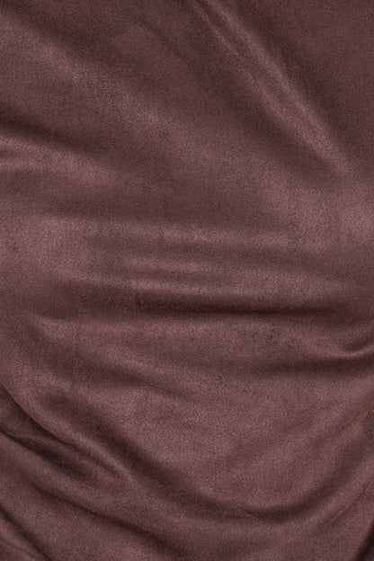 Vaila Faux Suede Off Shoulder Top - Chocolate