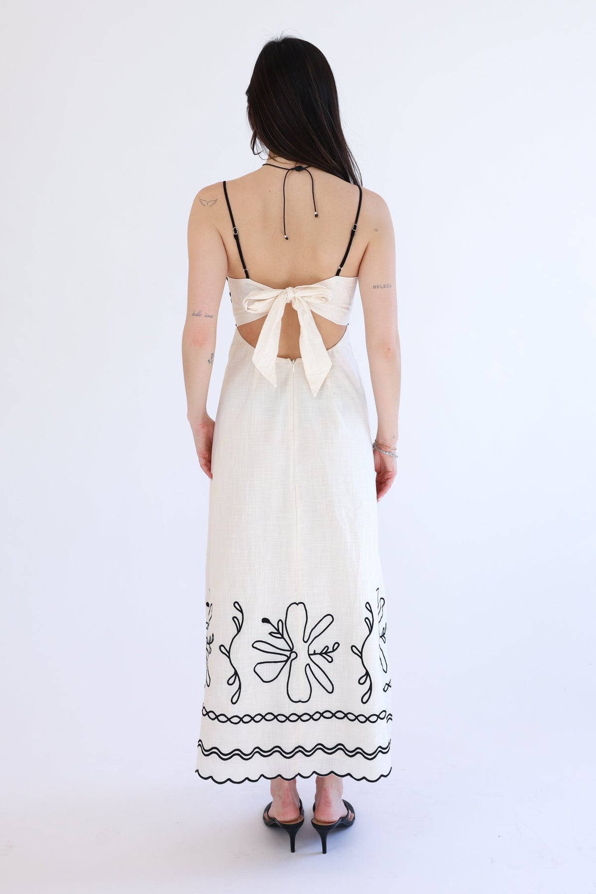 Palermo Dress in Oat/Black