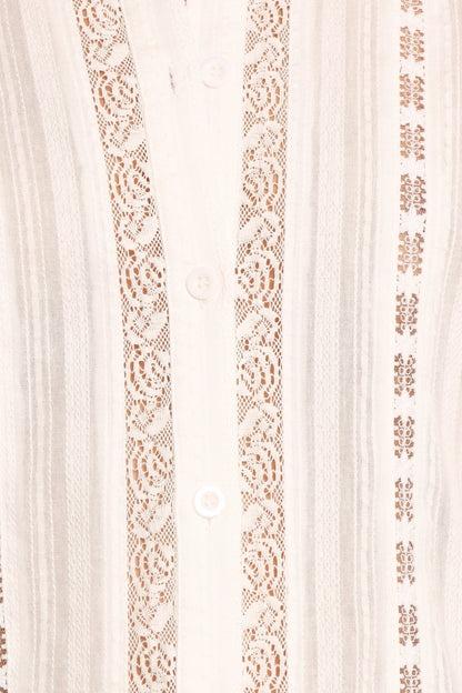Nea Lace Detail Top - White