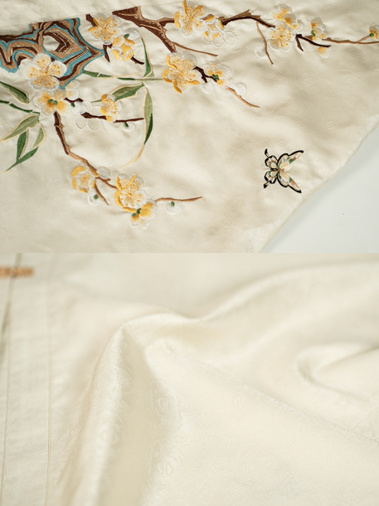 Jiu Cha 旧茶 Aged Tea Fairy Ming Dynasty Custom Yunjian Cloud Collar Long Top & Mamian Skirt Set