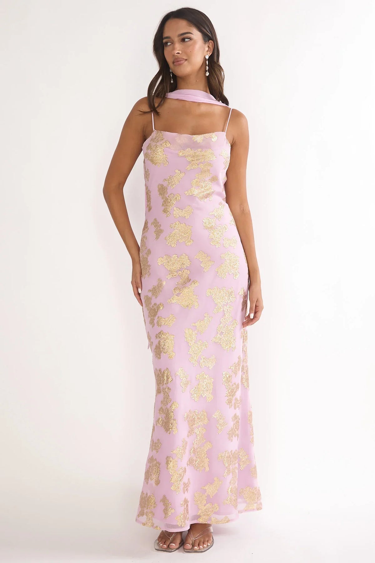 Helsi Cowl Back Maxi Dress Pink