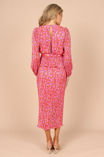 Minelli Pleat Top - Hot Pink