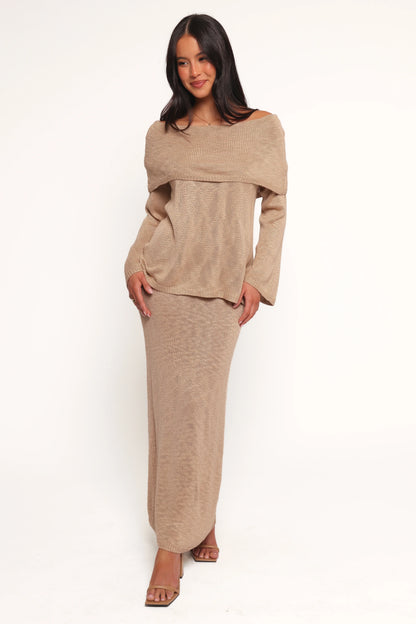 Indya Off Shoulder Top - Mocha