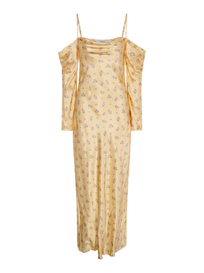 Munique Floral Dress in Vintage Yellow