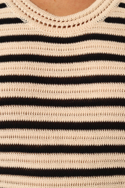 Cherie Knit Top - Sand Black