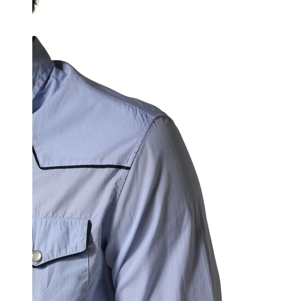 AGLINI Light Blue Slim Fit Collared Long Sleeve Casual Shirt