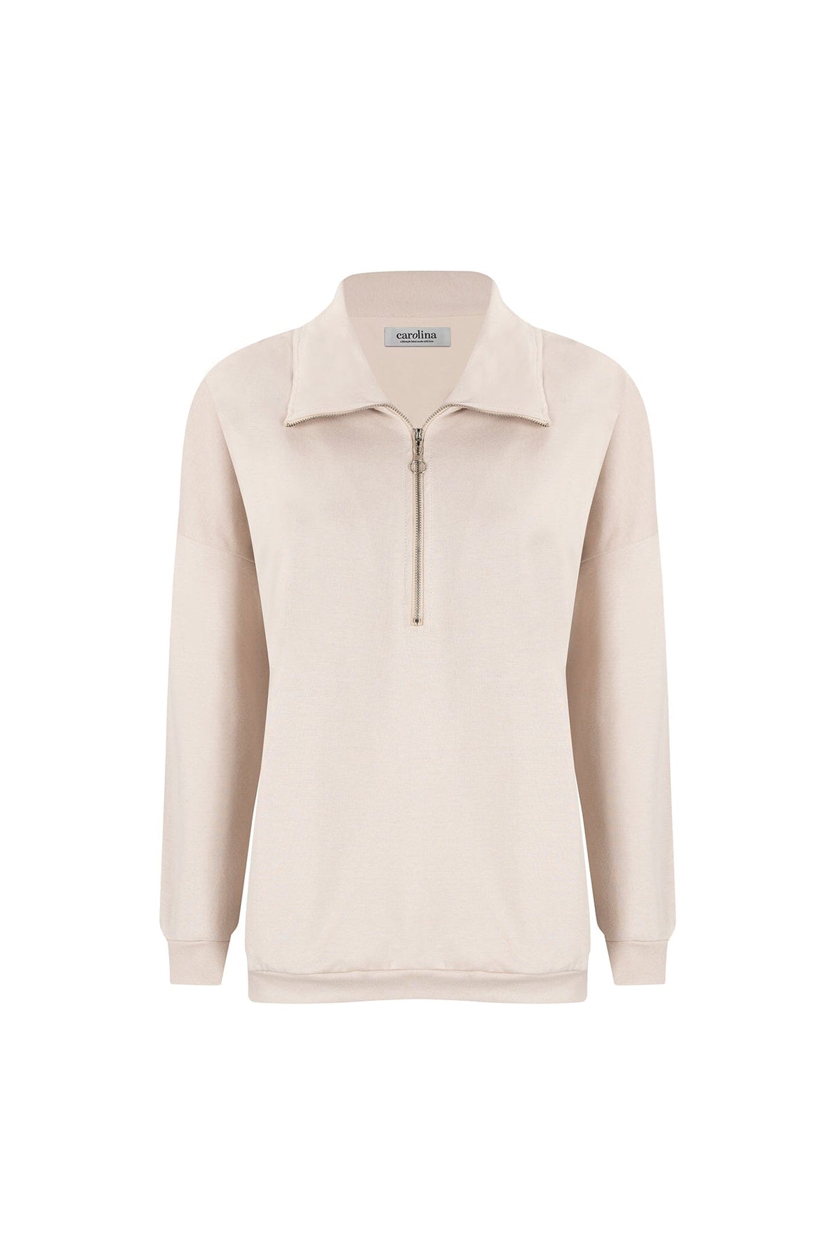 Amara Half Zip Jumper Beige
