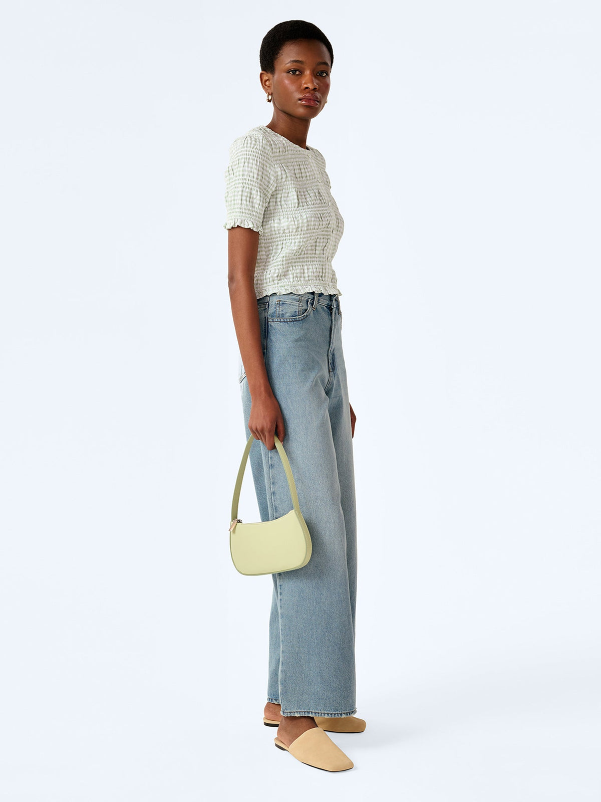 Burke Top in Mint and White Gingham