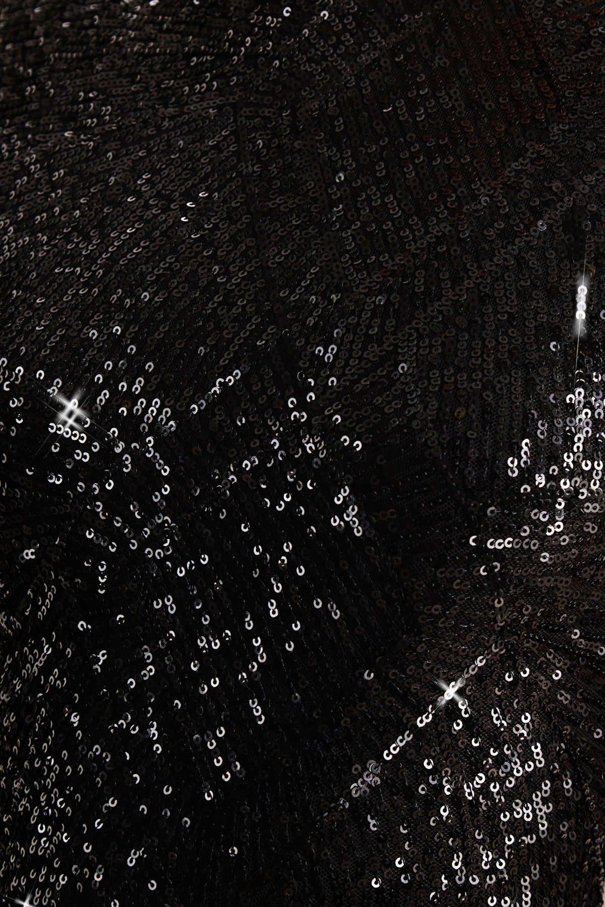 Cecy | Black Sequin High-Neck Maxi Dress With Cap Sleeves