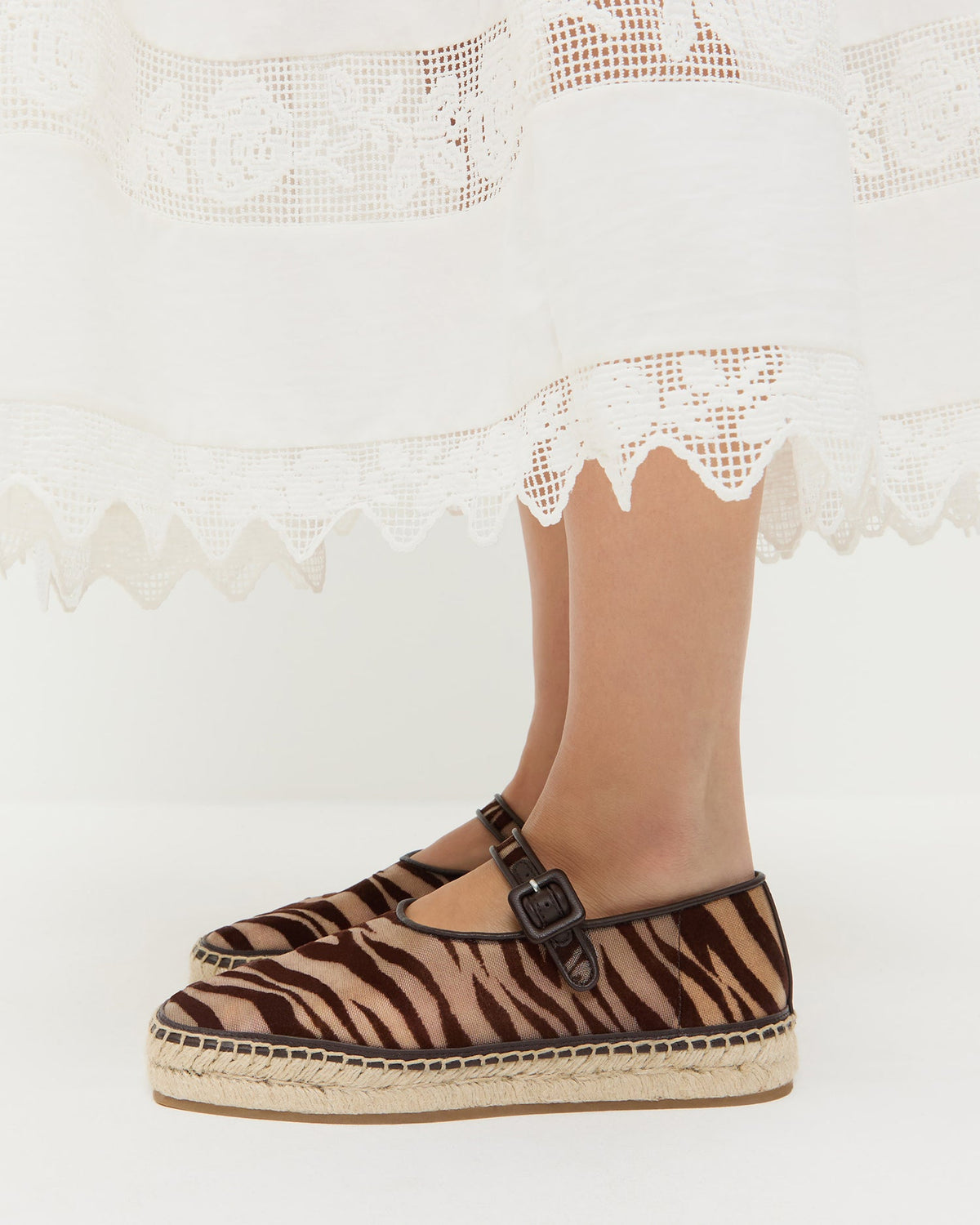Clover Zebra Mesh Espadrille