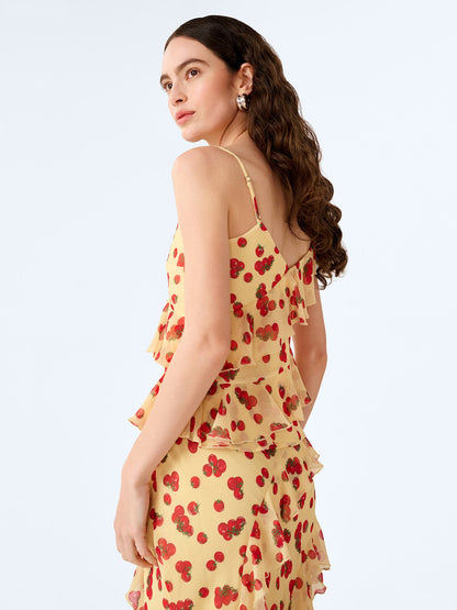 Francie Top in Tomato Print