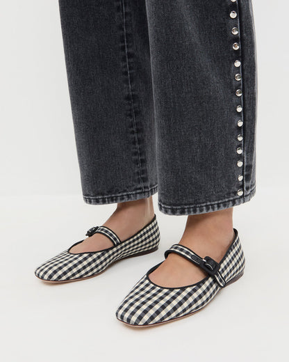 Ginger Black/White Gingham Mary Jane