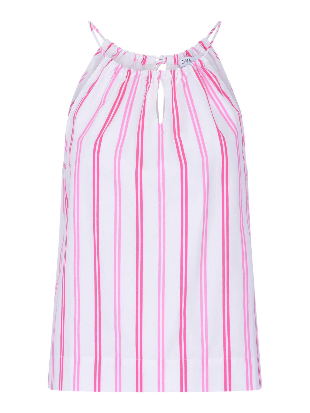 Idara Halterneck Printed Stripe Sleeveless Top