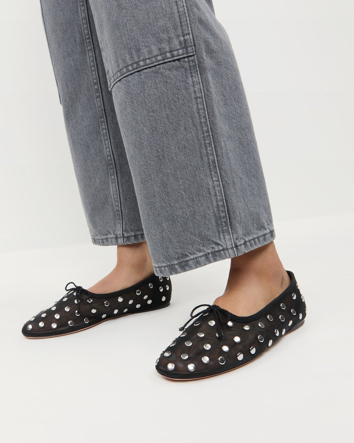 Landon Black/Silver Mesh Ballet Flat