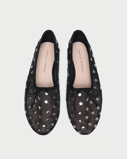 Landon Black/Silver Mesh Ballet Flat