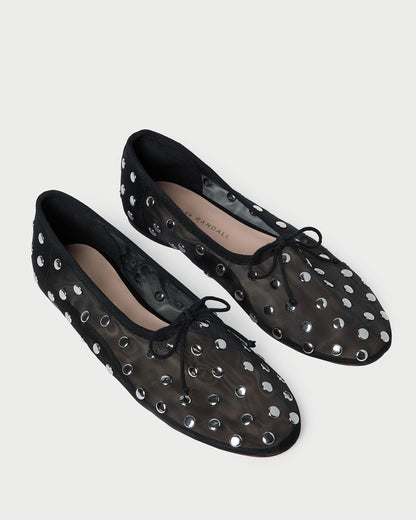 Landon Black/Silver Mesh Ballet Flat