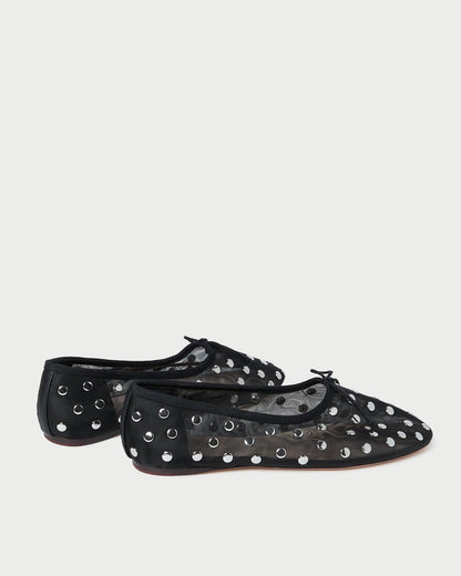 Landon Black/Silver Mesh Ballet Flat
