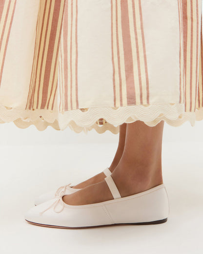 Leonie Cream Satin Ballet Flat