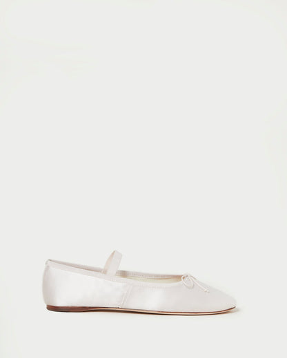 Leonie Cream Satin Ballet Flat