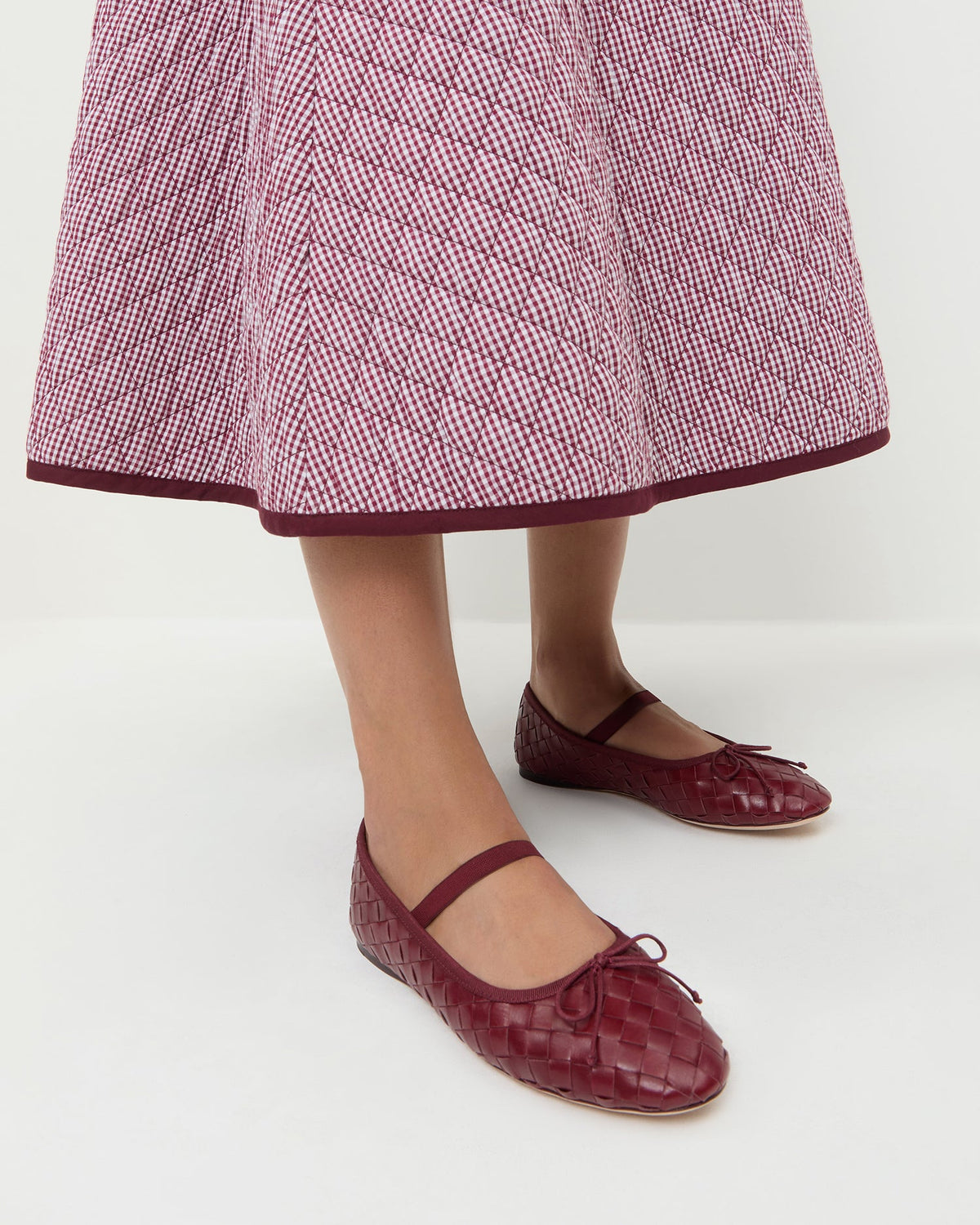 Leonie Wine Woven Ballet Flat