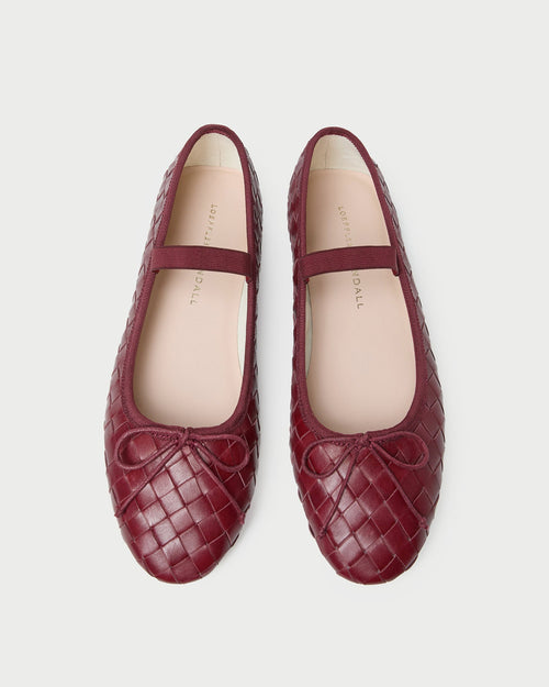 Leonie Wine Woven Ballet Flat