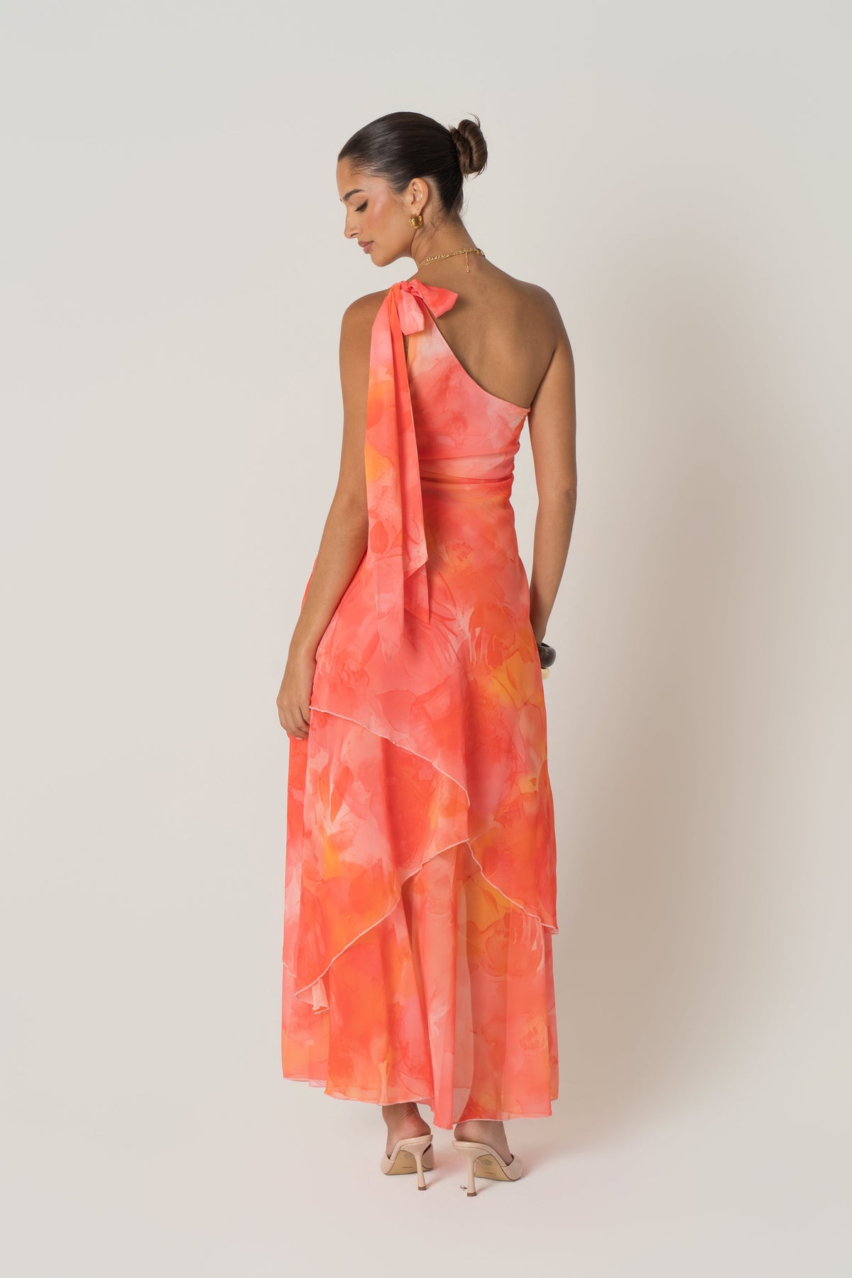 Liora One-Shoulder Layered Maxi Dress