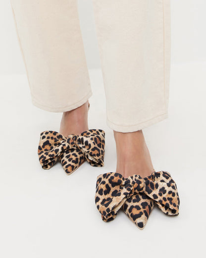 Margot Leopard Jersey Bow Mule