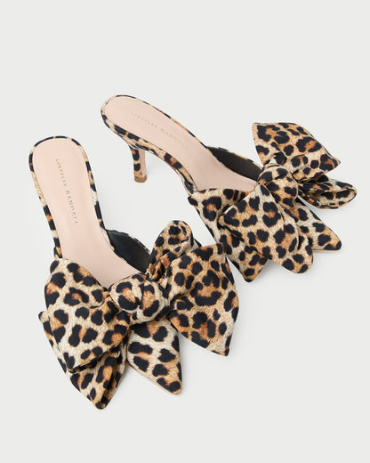 Margot Leopard Jersey Bow Mule