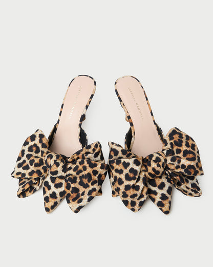 Margot Leopard Jersey Bow Mule