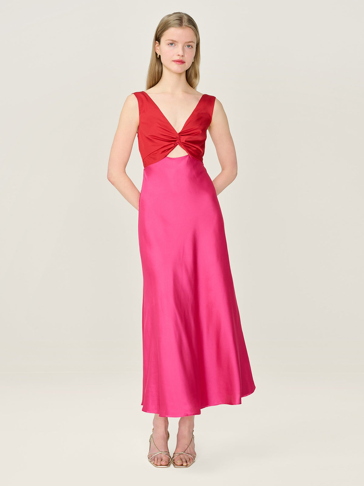 Maggy Dress in Raspberry and Barbados Cherry