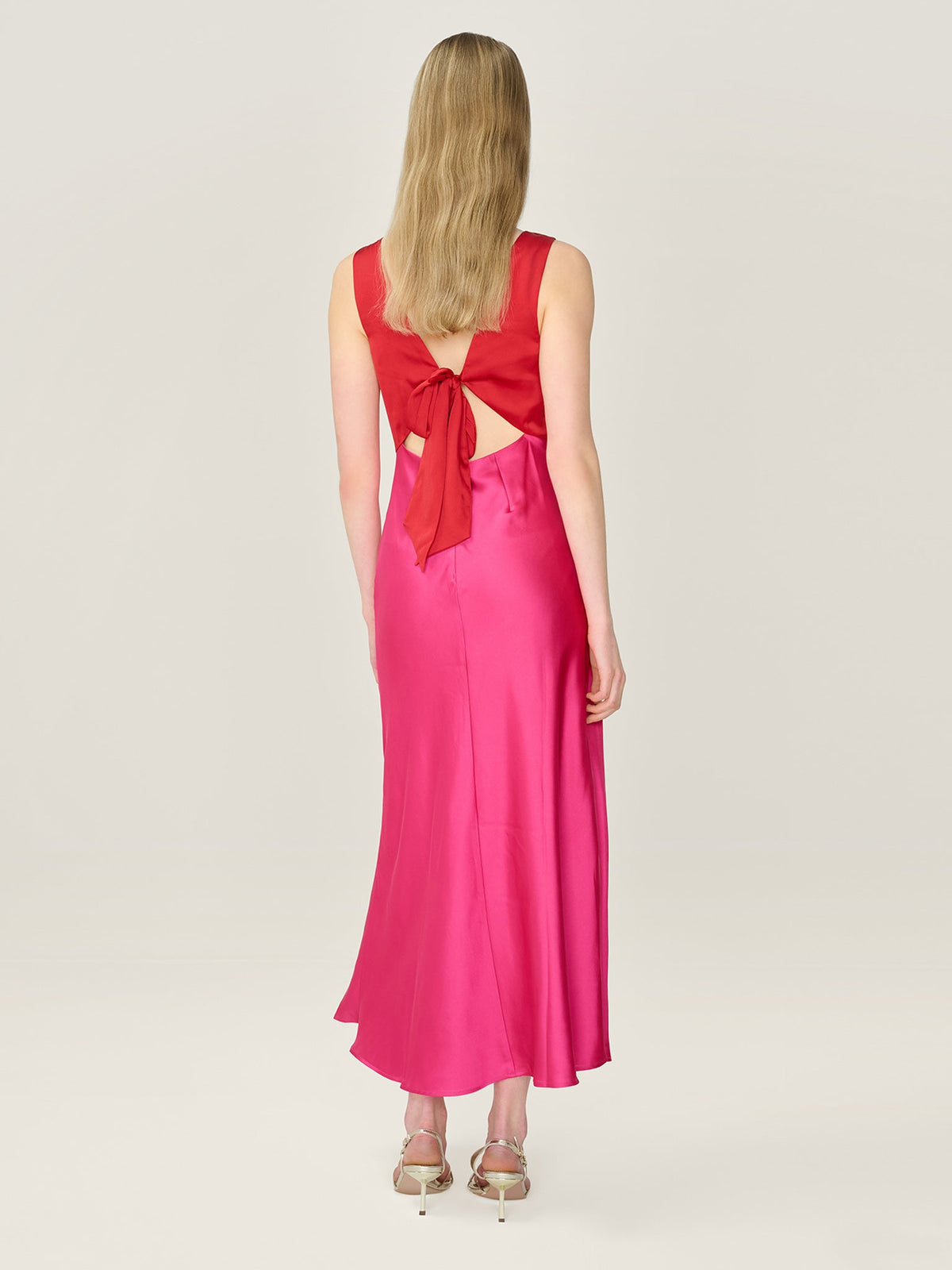 Maggy Dress in Raspberry and Barbados Cherry