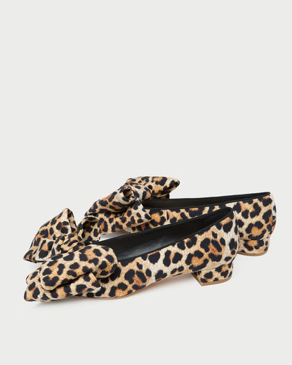 Noa Leopard Jersey Bow Flat