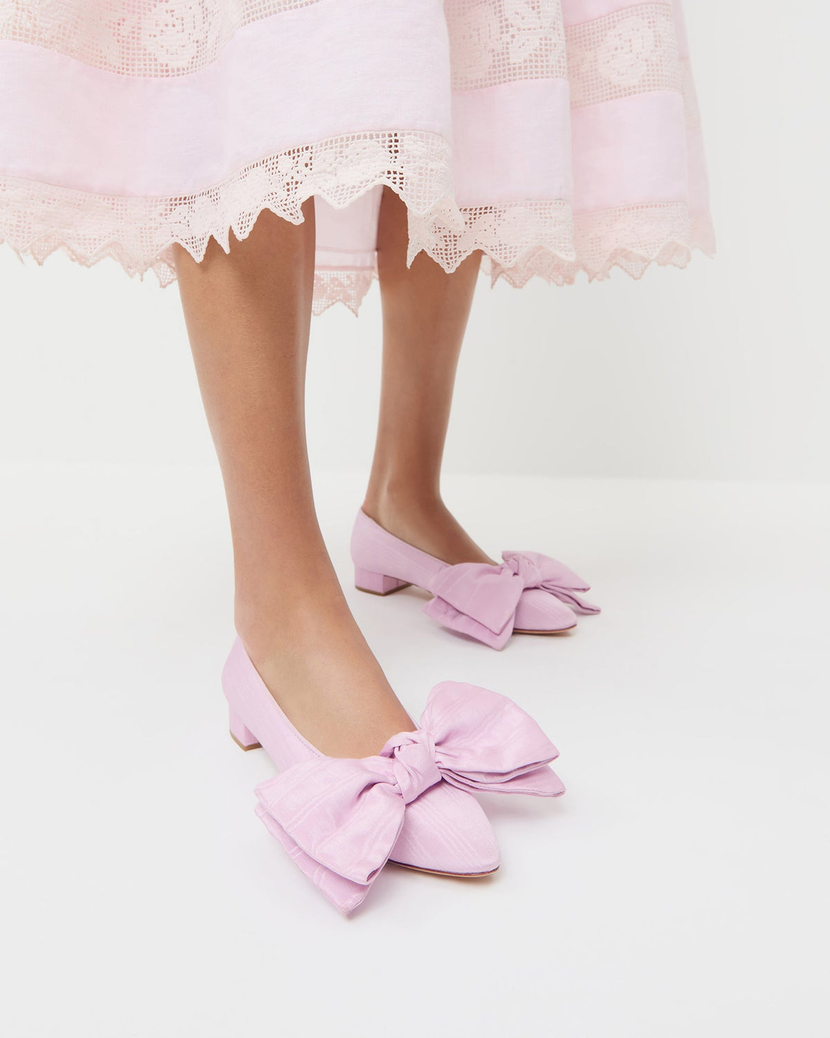 Noa Pink Moiré Bow Flat