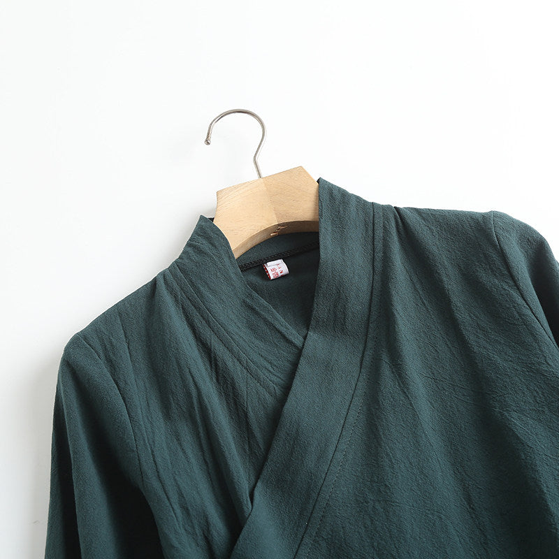 Xiang Shan 香山 Fragrant Hills Unisex Pure Cotton Cross Collar Top