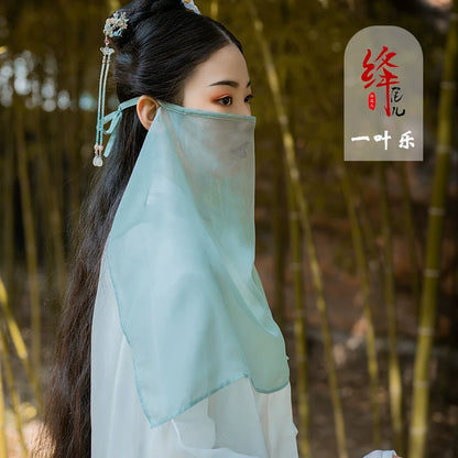 Mian Sha 面纱 Face Veil Solid Color Hanfu Accessory