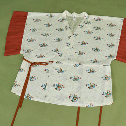 Yunyou 云游 Wandering Clouds Eastern Han Restoration Ruffled Hem Jacquard Yaolan Ru Top & Poqun Skirt Set