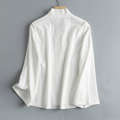 Xiang Shan 香山 Fragrant Hills Unisex Pure Cotton Cross Collar Top