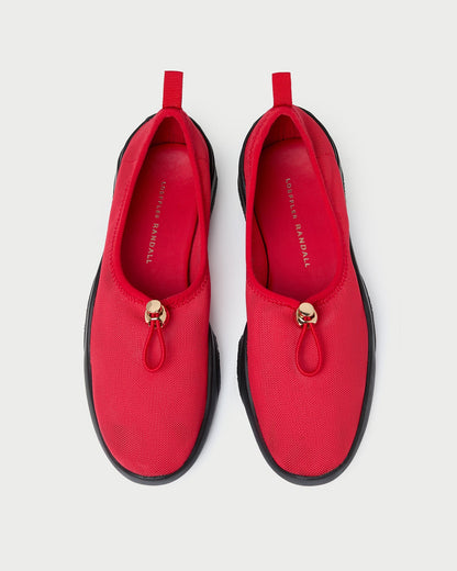 Raina Red Mesh Flat