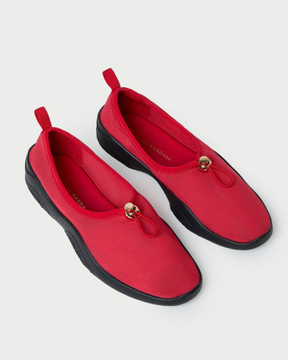 Raina Red Mesh Flat