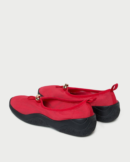 Raina Red Mesh Flat