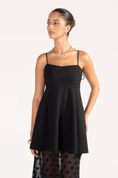 Vionette Black Camisole Top & Sheer Maxi Skirt