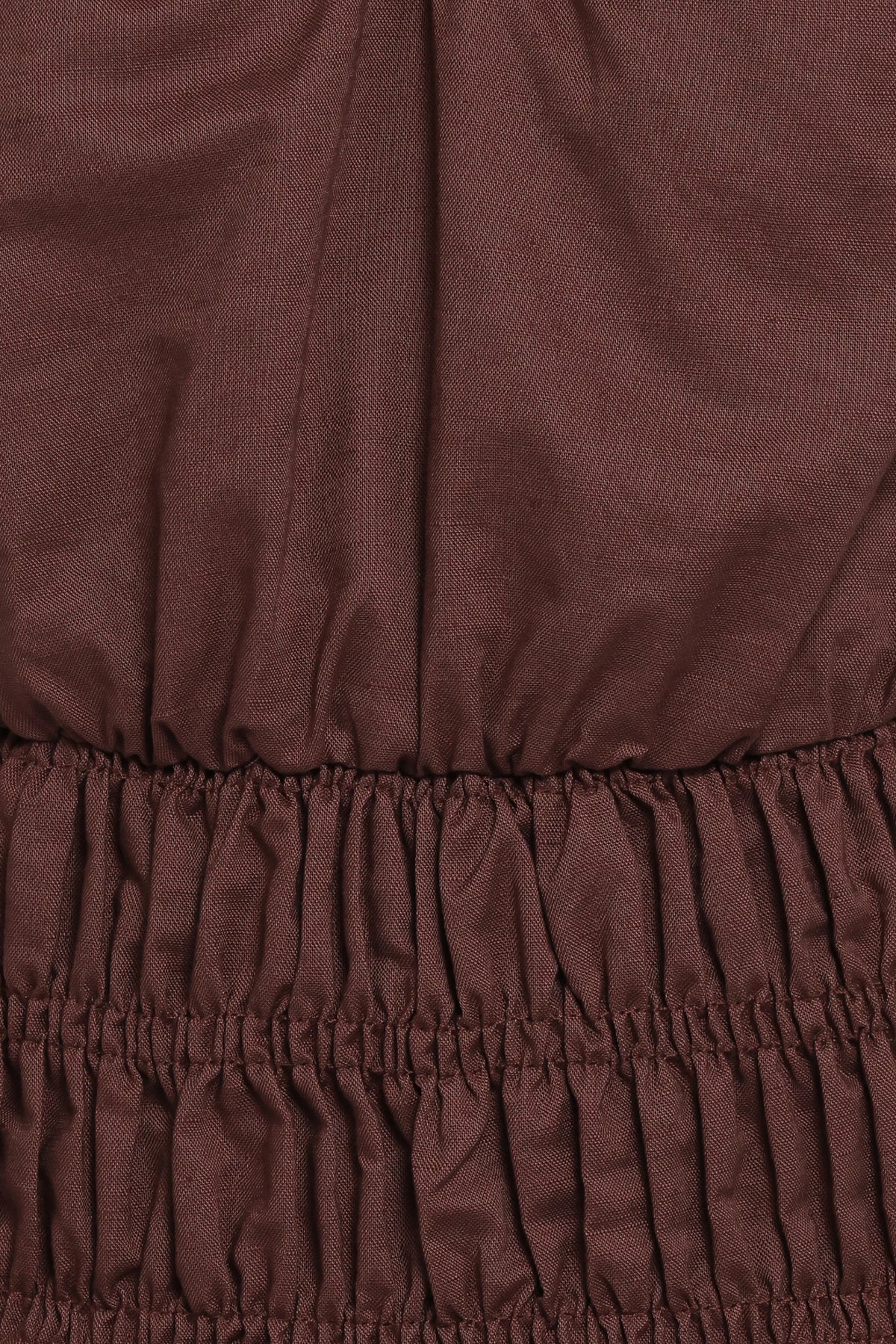 Lucilla Shirred Waist Top - Chocolate