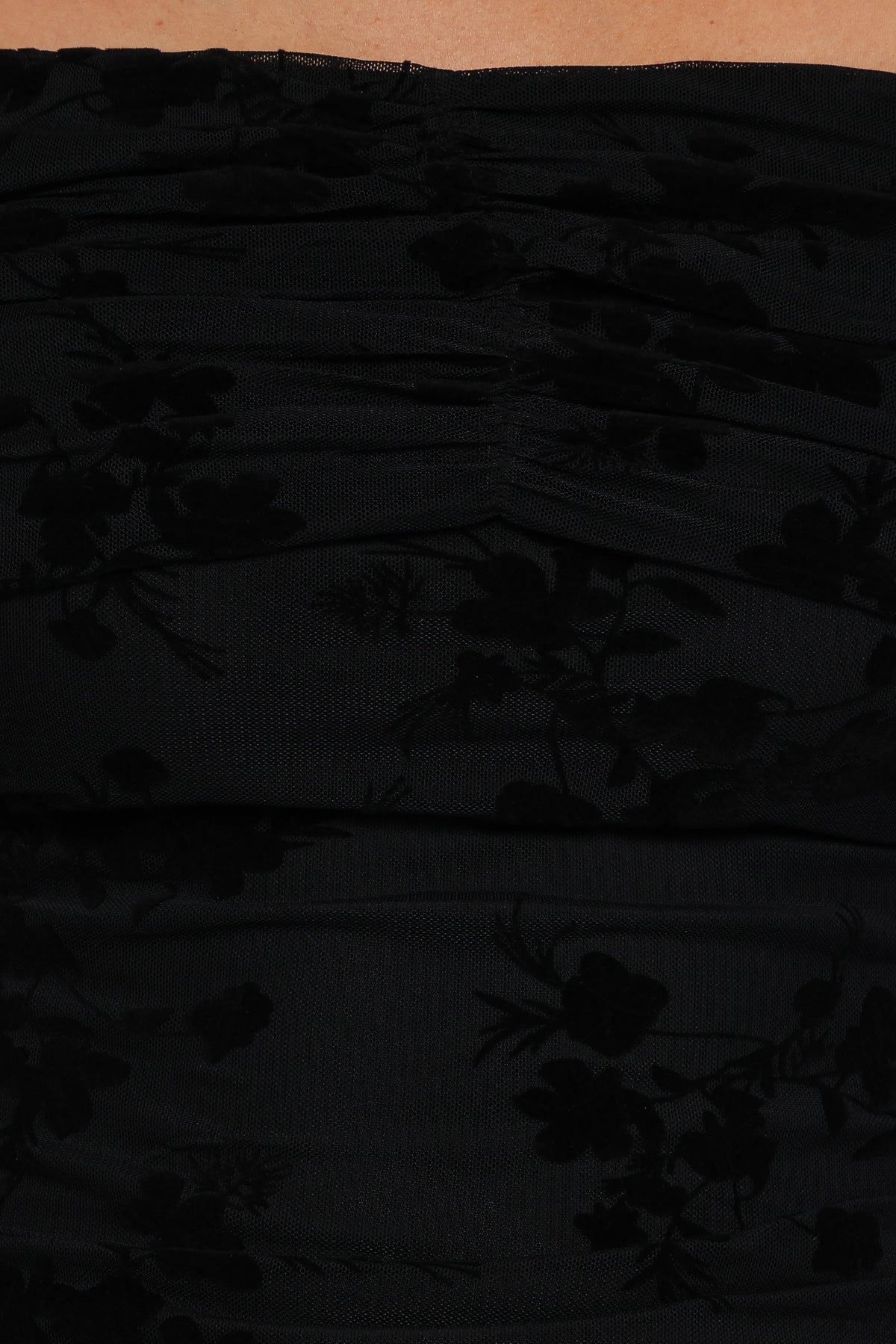 Aerin Off Shoulder Mesh Top - Black